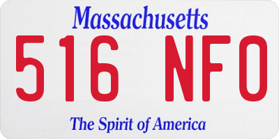 MA license plate 516NF0