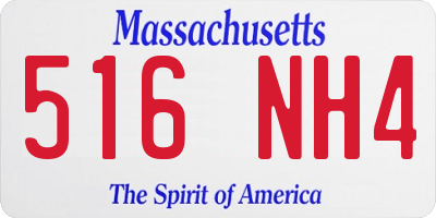 MA license plate 516NH4