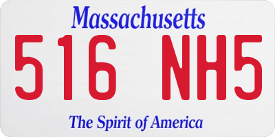 MA license plate 516NH5