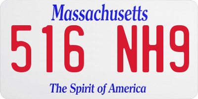 MA license plate 516NH9