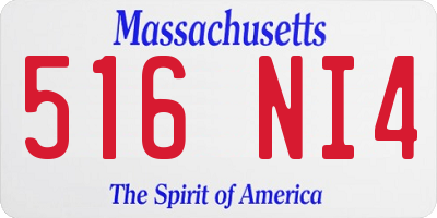 MA license plate 516NI4