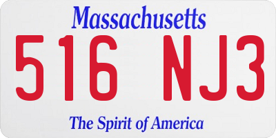 MA license plate 516NJ3
