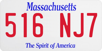 MA license plate 516NJ7