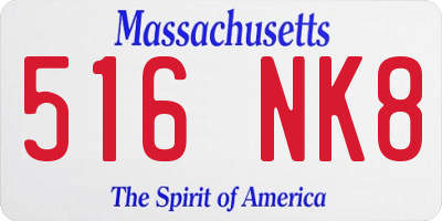 MA license plate 516NK8