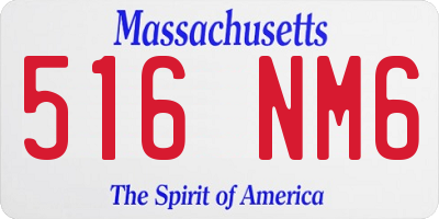 MA license plate 516NM6