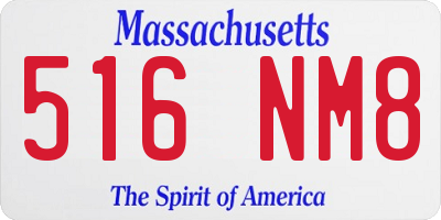 MA license plate 516NM8