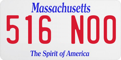 MA license plate 516NO0