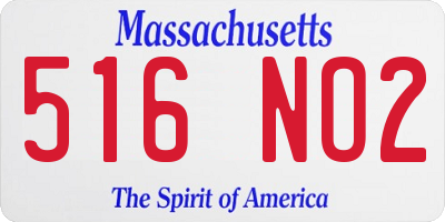MA license plate 516NO2