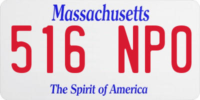 MA license plate 516NP0