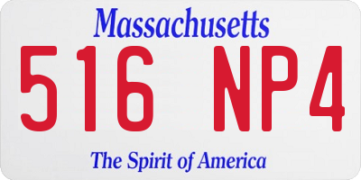 MA license plate 516NP4