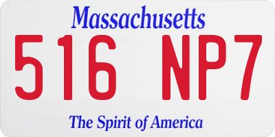 MA license plate 516NP7