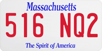 MA license plate 516NQ2