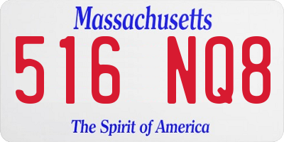 MA license plate 516NQ8