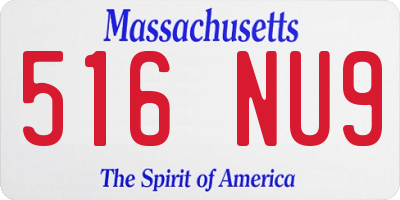 MA license plate 516NU9