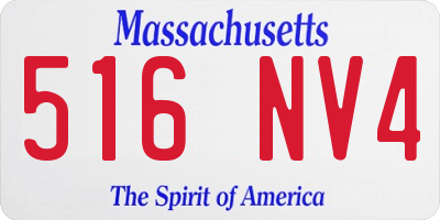 MA license plate 516NV4