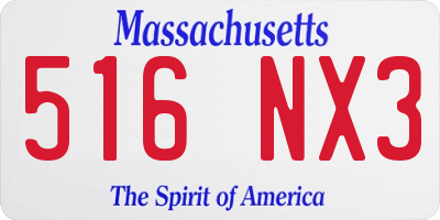 MA license plate 516NX3