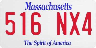 MA license plate 516NX4