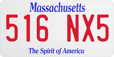 MA license plate 516NX5