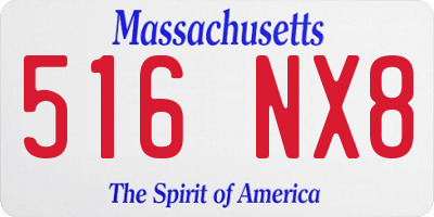 MA license plate 516NX8