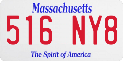 MA license plate 516NY8