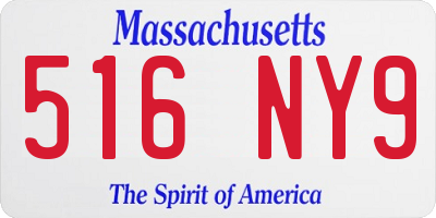 MA license plate 516NY9