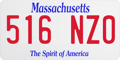 MA license plate 516NZ0