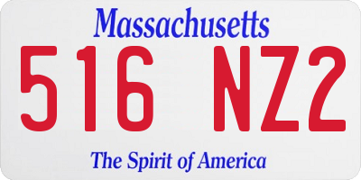 MA license plate 516NZ2