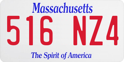 MA license plate 516NZ4