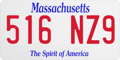 MA license plate 516NZ9