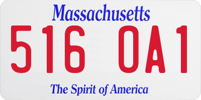 MA license plate 516OA1