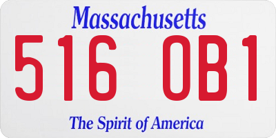 MA license plate 516OB1