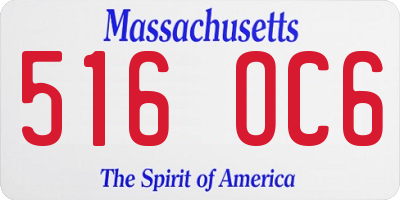MA license plate 516OC6