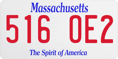 MA license plate 516OE2
