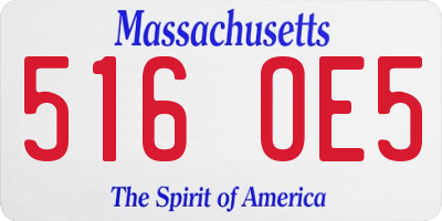 MA license plate 516OE5