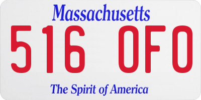 MA license plate 516OF0