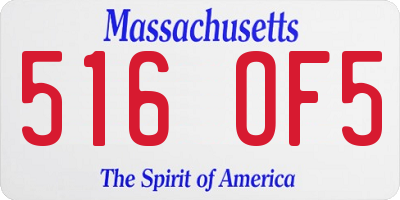 MA license plate 516OF5