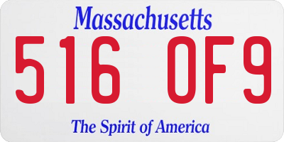 MA license plate 516OF9