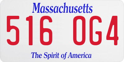 MA license plate 516OG4