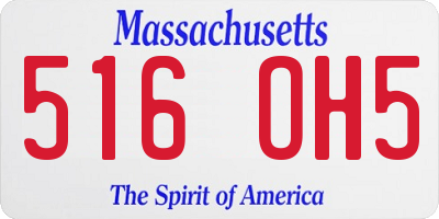 MA license plate 516OH5