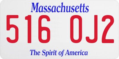 MA license plate 516OJ2