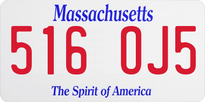 MA license plate 516OJ5