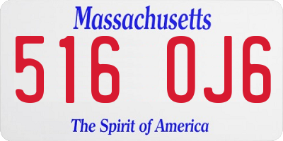 MA license plate 516OJ6