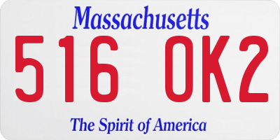 MA license plate 516OK2