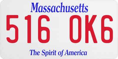 MA license plate 516OK6