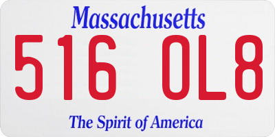 MA license plate 516OL8