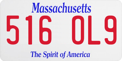 MA license plate 516OL9