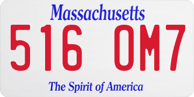 MA license plate 516OM7