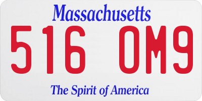 MA license plate 516OM9