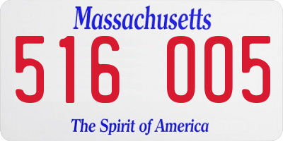MA license plate 516OO5