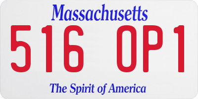 MA license plate 516OP1
